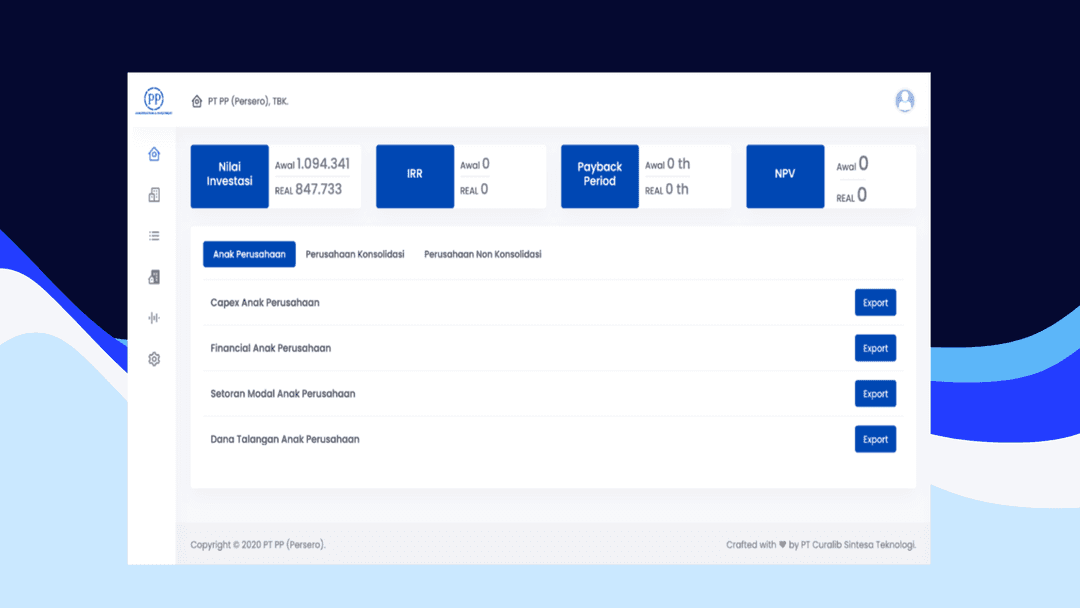 Image 20: System Informasi Investasi PT PP (persero) Tbk.